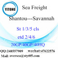 Shantou Port Sea Freight Shipping To Savannah